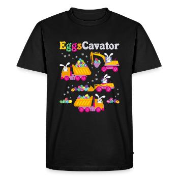 Easter For Boys Toddlers Funny Eggs Cavator Bunny - Men's Premium Organic T-Shirt - black - Front - Nico (187cm)