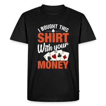 Jeu de cartes Joueur de cartes Poker - T-shirt Premium bio Homme - noir - Devant - Nico (187cm)