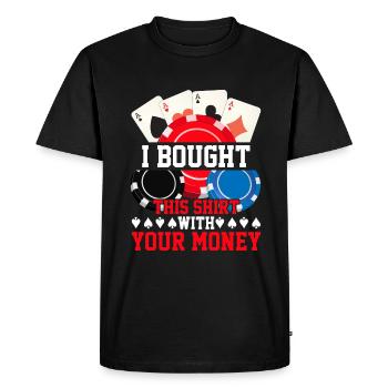 Jeu de cartes Joueurs de cartes Poker - T-shirt Premium bio Homme - noir - Devant - Nico (187cm)