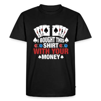 Jeu de cartes Joueur de cartes Poker - T-shirt Premium bio Homme - noir - Devant - Nico (187cm)