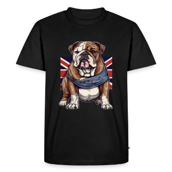 British Bulldog et Union Jack Flage Design - T-shirt Premium bio Homme - noir - Devant - Nico (187cm)