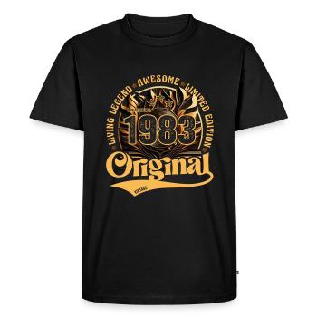 né en 1983 anniversaire rétro millésime 1983 - T-shirt Premium bio Homme - noir - Devant - Nico (187cm)