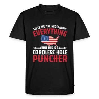Ceci est un perforateur de trou sans fil - T-shirt Premium bio Homme - noir - Devant - Nico (187cm)