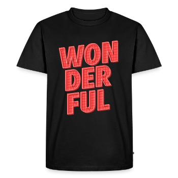 Wonderful | Radiate with positive energy - Men's Premium Organic T-Shirt - black - Front - Nico (187cm)