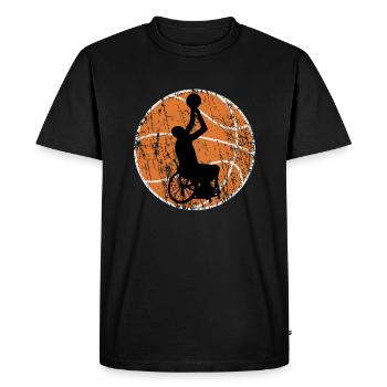 Basketball en fauteuil roulant Joueur de basketball en fauteuil roulant - T-shirt Premium bio Homme - noir - Devant - Nico (187cm)