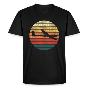 Planeur Planeur Pilote Avion Cadeau - T-shirt Premium bio Homme - noir - Devant - Nico (187cm)