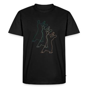 Couples dansants : élégance et synchronicité - T-shirt Premium bio Homme - noir - Devant - Nico (187cm)