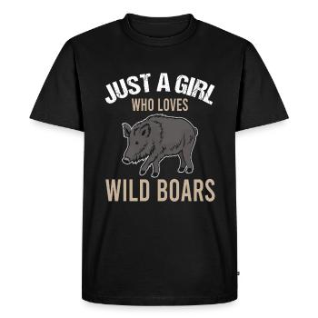 Simple Boar Love Girl Gift - Men's Premium Organic T-Shirt - black - Front - Nico (187cm)
