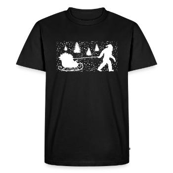 Grumpy Christmas Sleigh Festive Ride - Men's Premium Organic T-Shirt - black - Front - Nico (187cm)