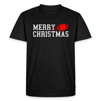 Football Festive Mood Merry Christmas - Men's Premium Organic T-Shirt - black - Front - Nico (187cm)