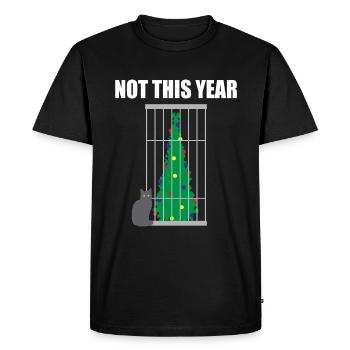 Mischievous Cat Guilt on Dog Gift - Men's Premium Organic T-Shirt - black - Front - Nico (187cm)