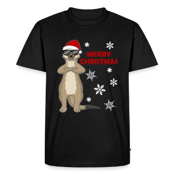 Merry Slothmas – Salutations de Noël paresseux - T-shirt Premium bio Homme - noir - Devant - Nico (187cm)