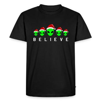 Croire en Noël Alien drôle cadeau - T-shirt Premium bio Homme - noir - Devant - Nico (187cm)