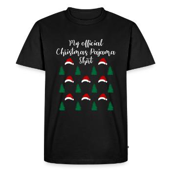 Forest Christmas with Hats Official Sleep Shirt - Men's Premium Organic T-Shirt - black - Front - Nico (187cm)