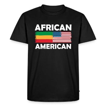 Drapeau de la fierté des racines afro-américaines - T-shirt Premium bio Homme - noir - Devant - Nico (187cm)