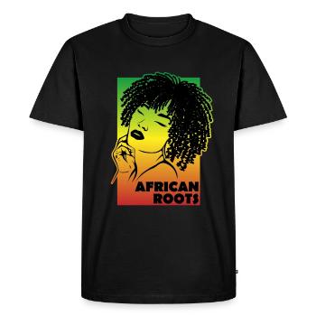 Patrimoine culturel Racines africaines - T-shirt Premium bio Homme - noir - Devant - Nico (187cm)