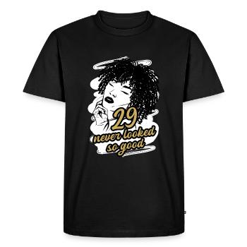 29 and pure glamour Celebrate in style - Men's Premium Organic T-Shirt - black - Front - Nico (187cm)