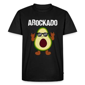 Rocking Avocat Cool Musique Aimant - T-shirt Premium bio Homme - noir - Devant - Nico (187cm)