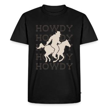 Bigfoot HOWDY Western Welcome Design - T-shirt Premium bio Homme - noir - Devant - Nico (187cm)