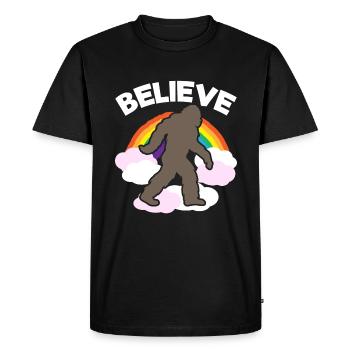 Belief in Bigfoot Supernatural Being - Men's Premium Organic T-Shirt - black - Front - Nico (187cm)