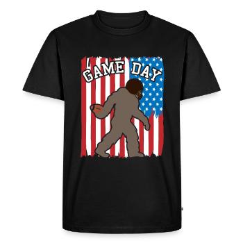 Bigfoot Patriot USA Flag Catcher - Men's Premium Organic T-Shirt - black - Front - Nico (187cm)