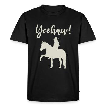 Yeehaw! Western riding full of joie de vivre - Men's Premium Organic T-Shirt - black - Front - Nico (187cm)