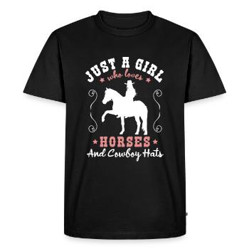 Horse Love - charme Western élégant - T-shirt Premium bio Homme - noir - Devant - Nico (187cm)