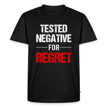 Regret - Doctrine de la Vie - T-shirt Premium bio Homme - noir - Devant - Nico (187cm)