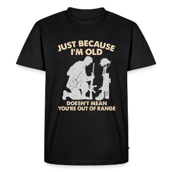 Ce n’est pas parce que je suis vieux que tu n’as plus de - T-shirt Premium bio Homme - noir - Devant - Nico (187cm)