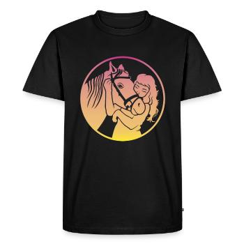 Radiant horse embrace harmonious - Men's Premium Organic T-Shirt - black - Front - Nico (187cm)
