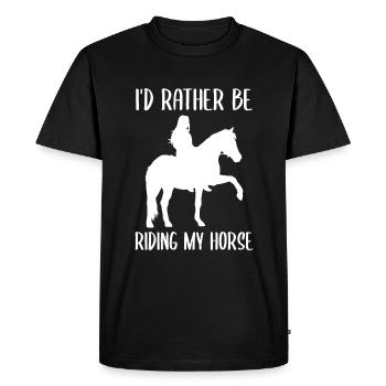 Battement de cœur du cheval Amour et passion - T-shirt Premium bio Homme - noir - Devant - Nico (187cm)