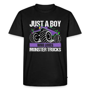 Boys Monster Truck Passion Gift - Men's Premium Organic T-Shirt - black - Front - Nico (187cm)
