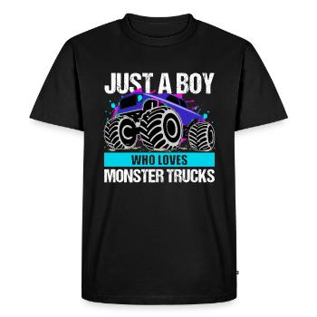 Boys Monster Truck Passion Gift - Men's Premium Organic T-Shirt - black - Front - Nico (187cm)