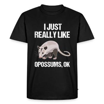 Point culminant de l’opossum naturellement élégant - T-shirt Premium bio Homme - noir - Devant - Nico (187cm)