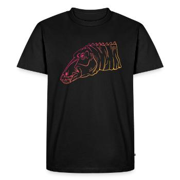 Neon Dino Geometry Art Gift - Men's Premium Organic T-Shirt - black - Front - Nico (187cm)