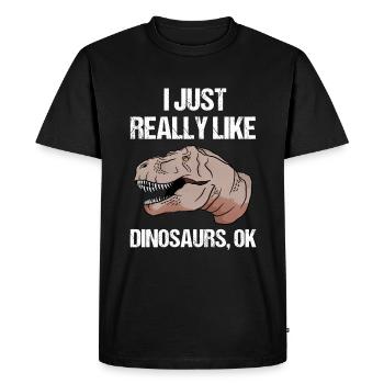 Easy Dino Love Gift - Men's Premium Organic T-Shirt - black - Front - Nico (187cm)