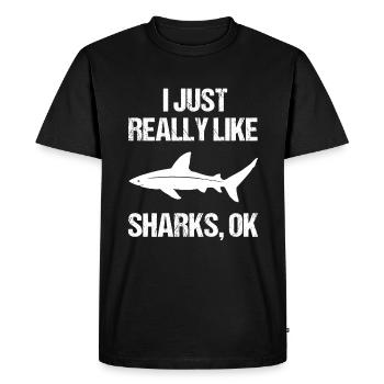 Easy Sharks Fan Gift - Men's Premium Organic T-Shirt - black - Front - Nico (187cm)