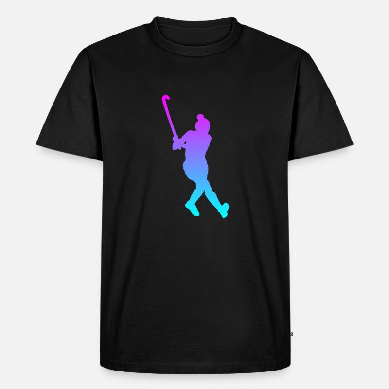 Eisfläche ruft: Puck-Jäger - Männer Premium Bio T-Shirt - Schwarz