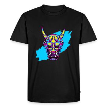 Hannya Neon démon Cool Japon Art - T-shirt Premium bio Homme - noir - Devant - Nico (187cm)