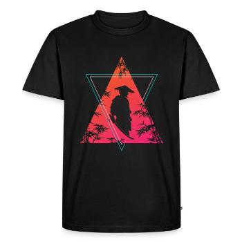 guerrier moderne samouraï néon - T-shirt Premium bio Homme - noir - Devant - Nico (187cm)
