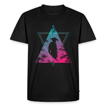guerrier moderne samouraï néon - T-shirt Premium bio Homme - noir - Devant - Nico (187cm)