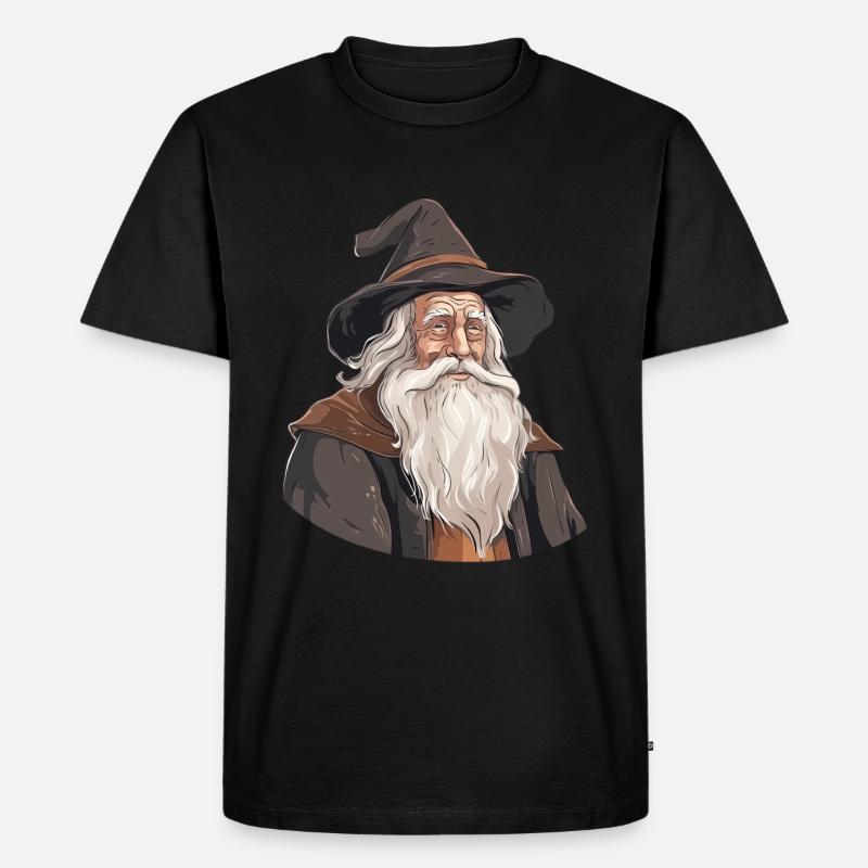 Der weiße Zauberer - Männer Premium Bio T-Shirt - Schwarz