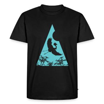 Grue Origami Géométrie Créativité - T-shirt Premium bio Homme - noir - Devant - Nico (187cm)