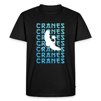 Crane Silhouette Shadow Art - Men's Premium Organic T-Shirt - black - Front - Nico (187cm)