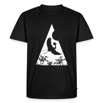 Grue Origami Géométrie Créativité - T-shirt Premium bio Homme - noir - Devant - Nico (187cm)