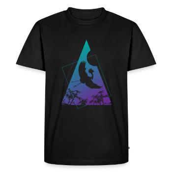 Grue Origami Géométrie Créativité - T-shirt Premium bio Homme - noir - Devant - Nico (187cm)