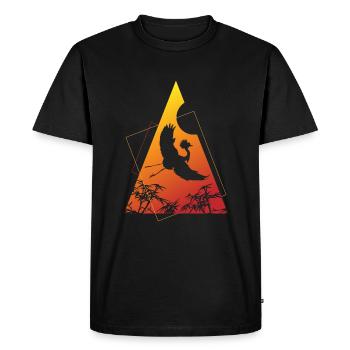 Grue Origami Géométrie Créativité - T-shirt Premium bio Homme - noir - Devant - Nico (187cm)