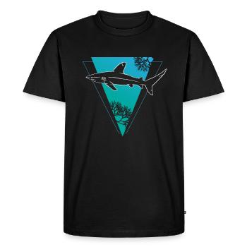 Coral Shark Triangular Frame - Men's Premium Organic T-Shirt - black - Front - Nico (187cm)