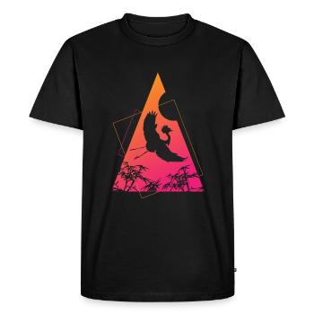 Grue Origami Géométrie Créativité - T-shirt Premium bio Homme - noir - Devant - Nico (187cm)
