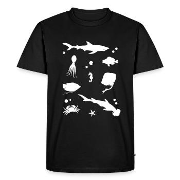 Oceanic Shadow Play Elegant Deep Sea - Men's Premium Organic T-Shirt - black - Front - Nico (187cm)